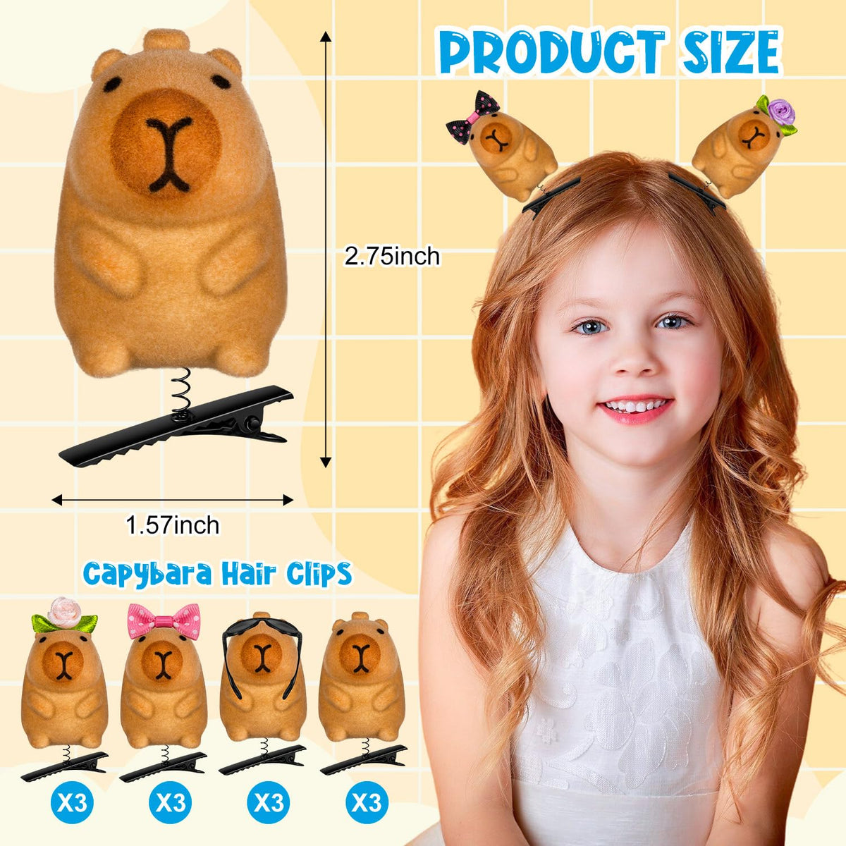 JMZYJZH capybara clip on a festival outfit, whimsical accessory for photos