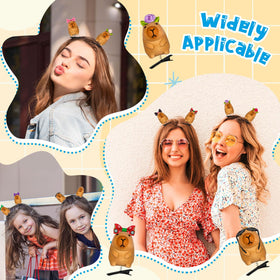 JMZYJZH capybara clips attached to a braid, adds playful festival detail