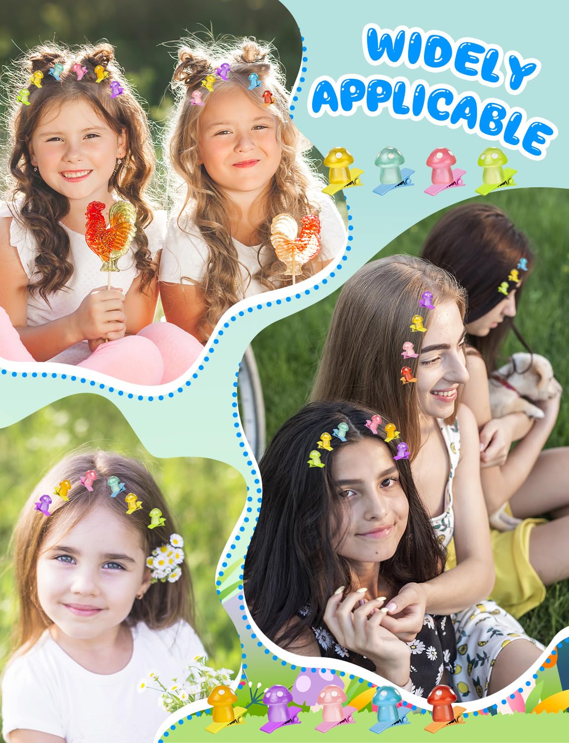 JMZYJZH clips styled in festival hair offering playful nighttime accent