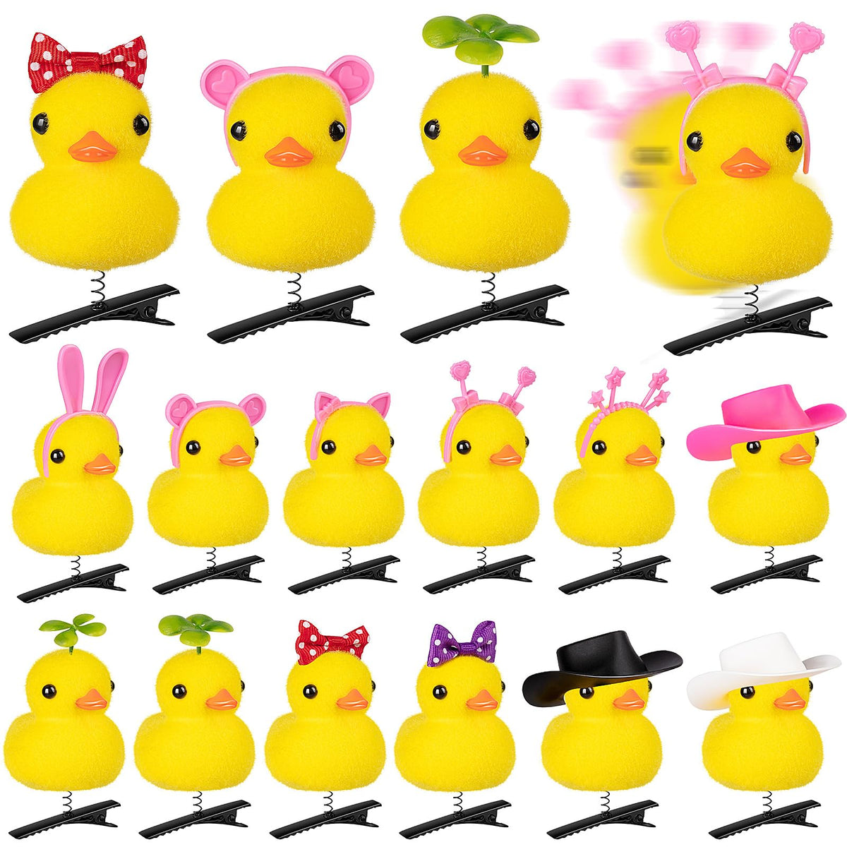 JMZYJZH duck hair clips front view showing bright yellow playful design and easy styling