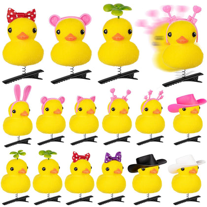 JMZYJZH duck hair clips front view showing bright yellow playful design and easy styling