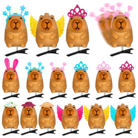 JMZYJZH front view of 12 capybara clips showing variety and gift-ready appeal