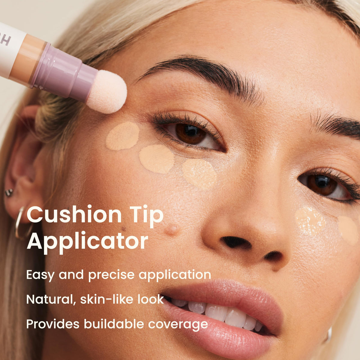 JOAH cushion tip close-up for precise blending and smooth coverage benefit