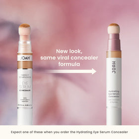 JOAH in-use under-eye application demonstrating brightening and de-puffing effect benefit