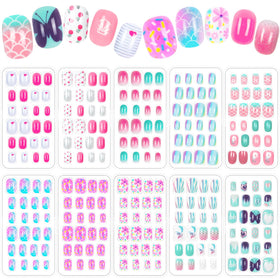 JOAOYO front packaging showing 240-piece kids press-on nails and variety
