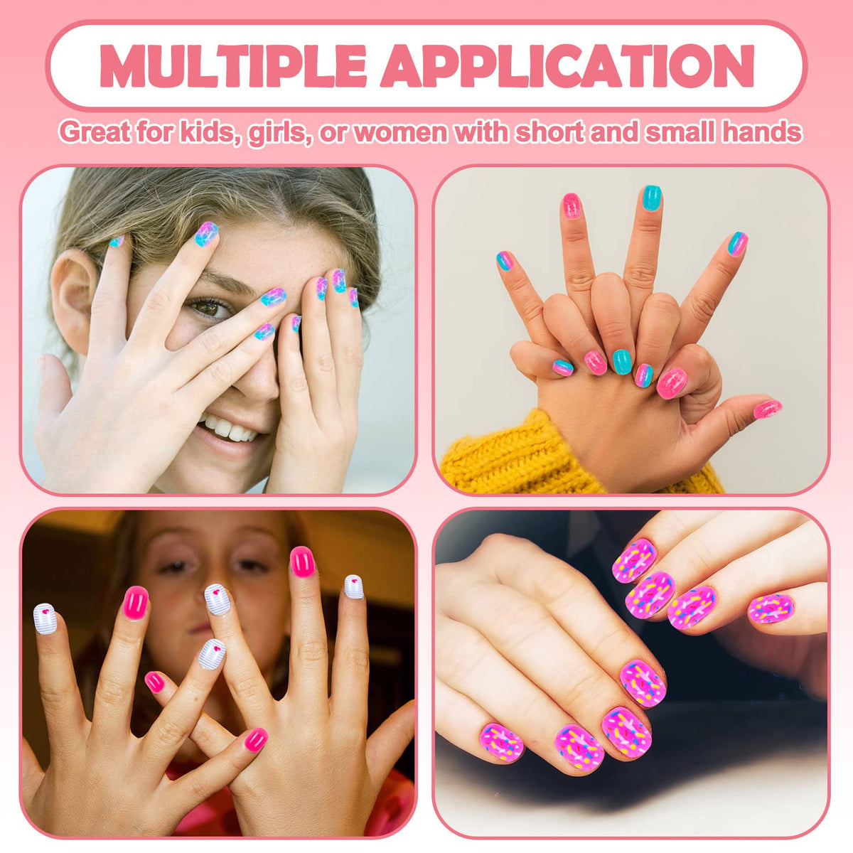 JOAOYO girls at a party wearing nails showcasing fun group-friendly styling
