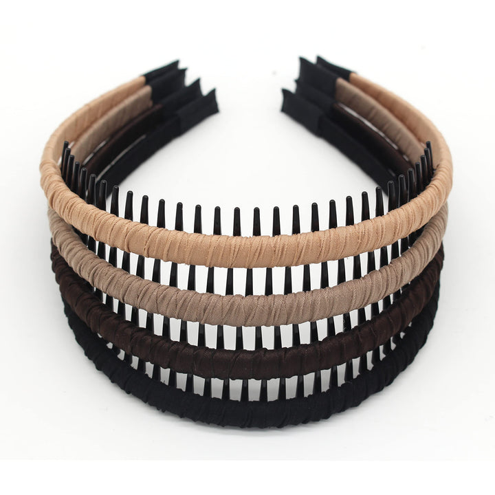 JOBAND front view of four hairbands showing color variety and slim profile for chic hold