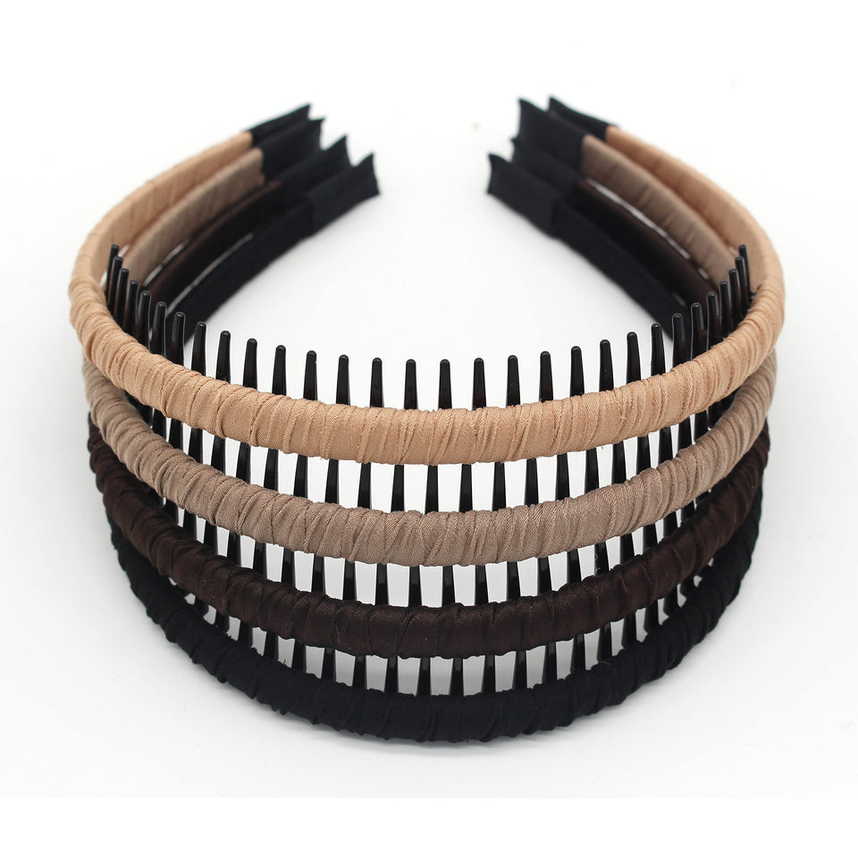 JOBAND front view of four hairbands showing color variety and slim profile for chic hold