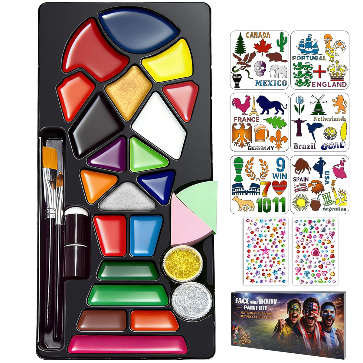 Jobsonslates palette front view showing 20 vibrant colors for team pride