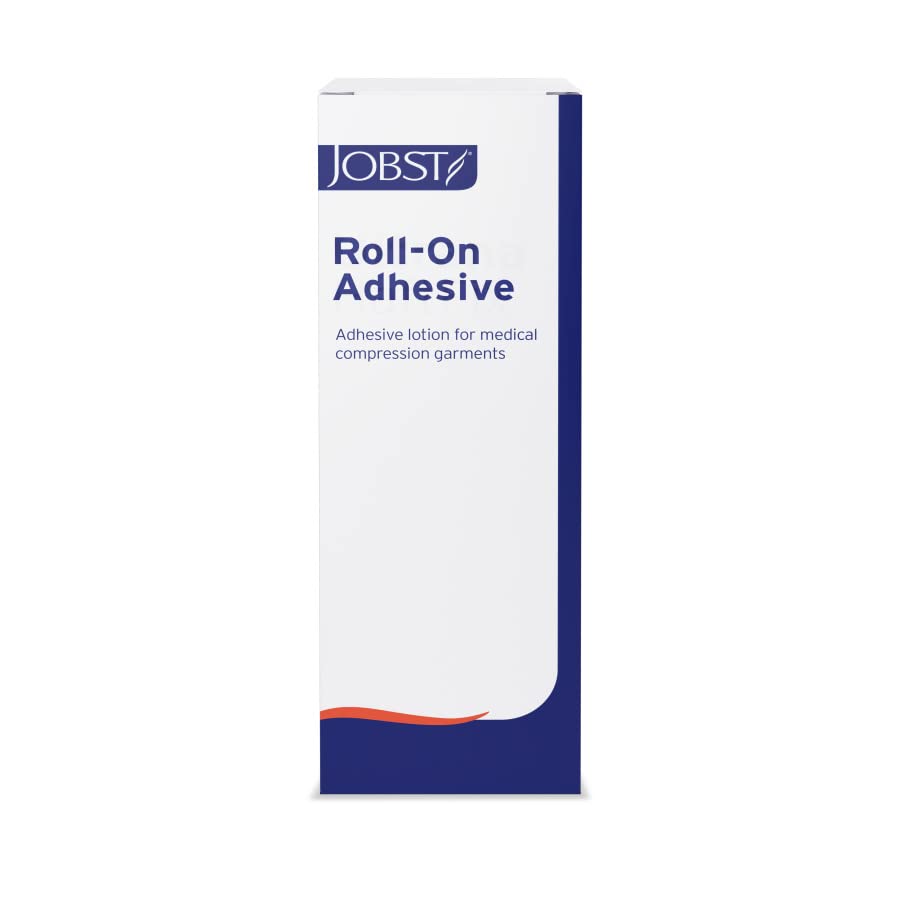 JOBST roll-on adhesive application closeup demonstrating controlled roller application for secure hold