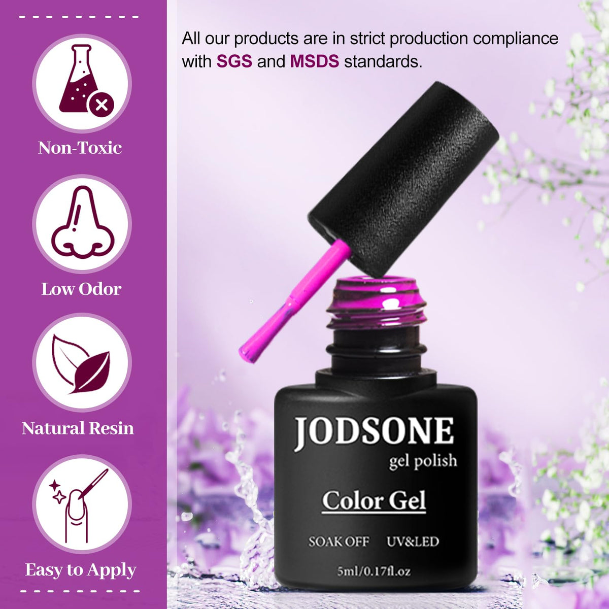 JODSONE application in progress on fingernail, demonstrates simple salon-quality results