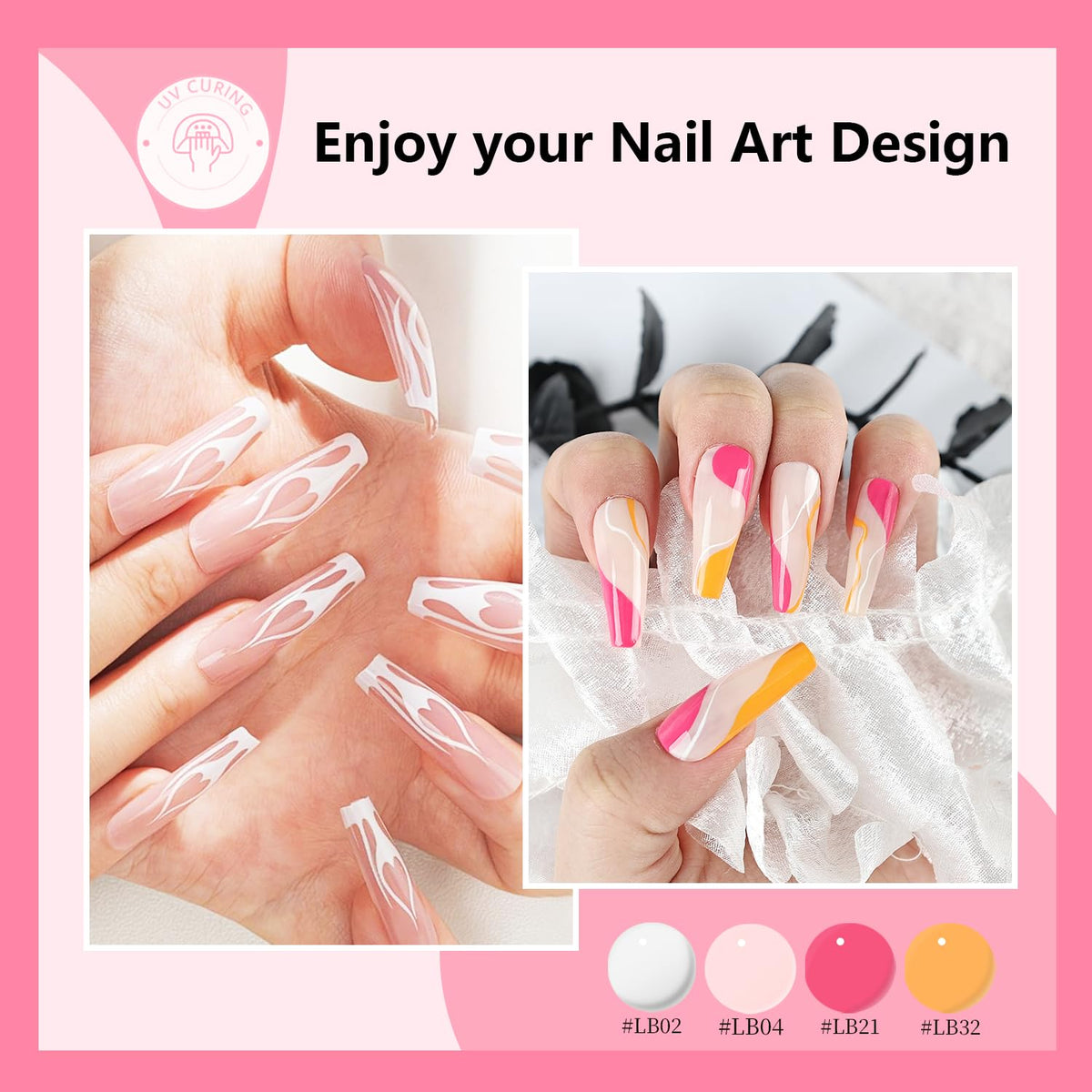 JODSONE applying gel liner to a nail tip demonstrating crisp strokes