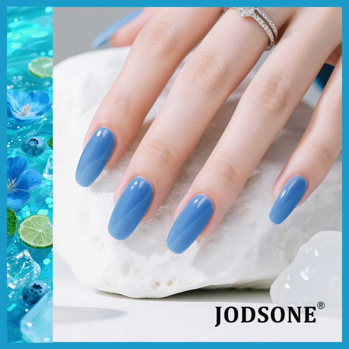 JODSONE gel polish bottle close-up showing label and brush for easy application control