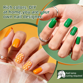 JODSONE brush stroke detail on nail tip showing even coverage and color payoff benefit