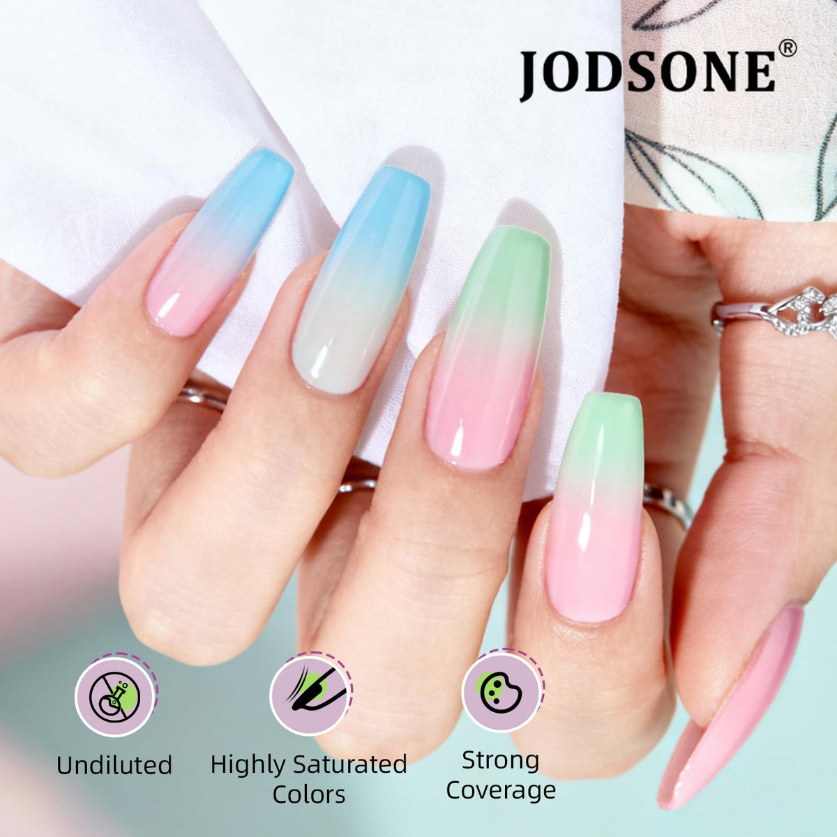 JODSONE close-up gel texture highlighting smooth consistency for even spray