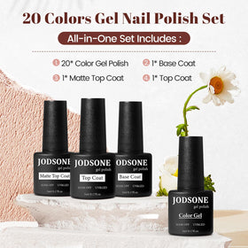 JODSONE colorful gel palette flatlay showing shade range and selection flexibility