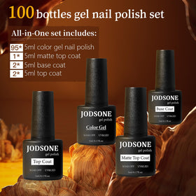 JODSONE colorful array of 95 gel polish bottles highlighting variety and creative options