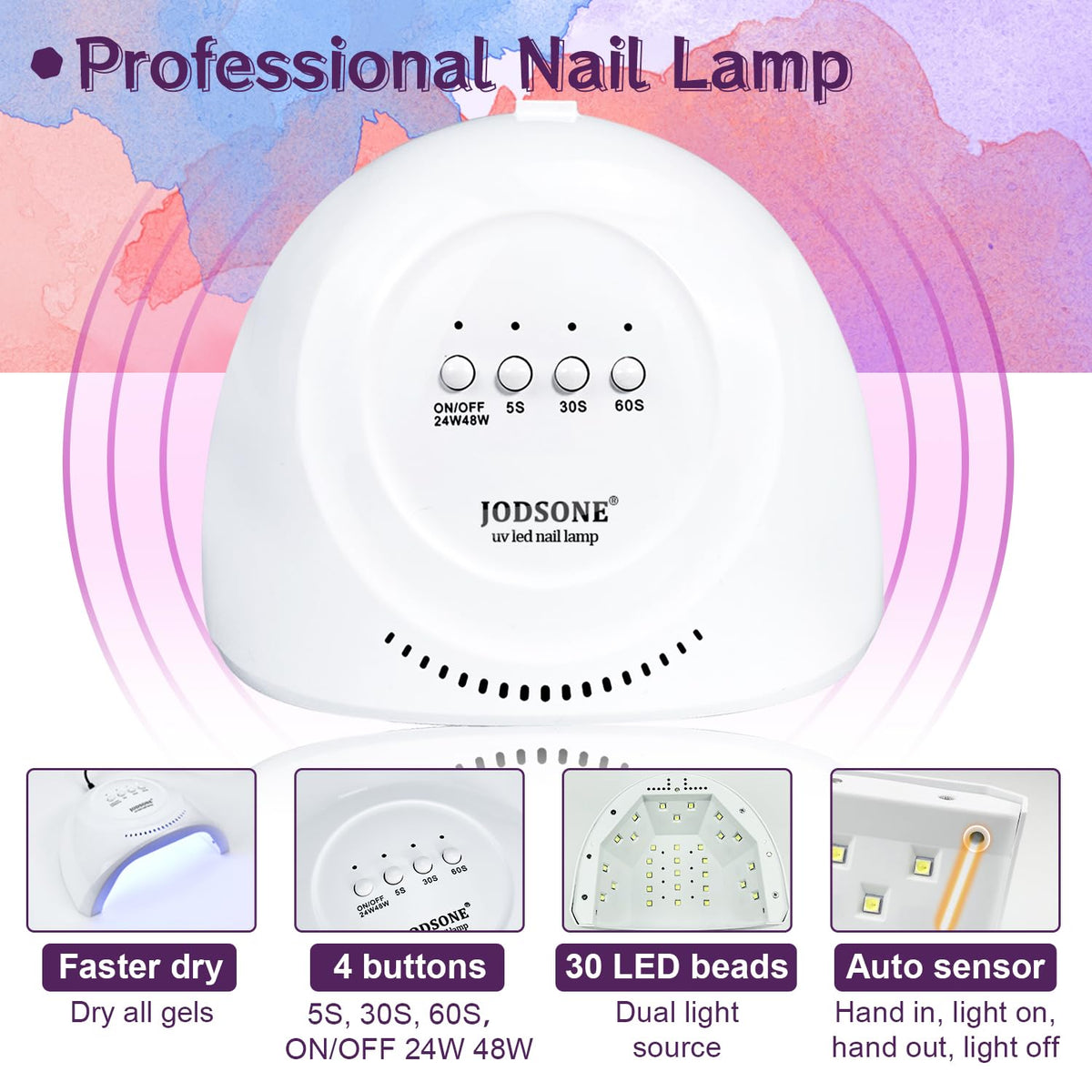 JODSONE sheet of gel polish swatches highlighting color variety benefit