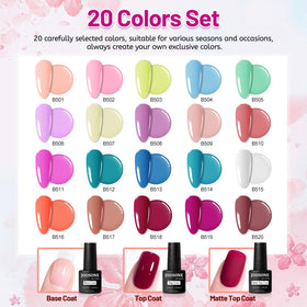 JODSONE color swatch fan displaying 20 vibrant shades for easy selection