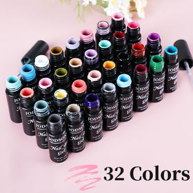 JODSONE fan of 32 color swatches showing vivid gel liner shades