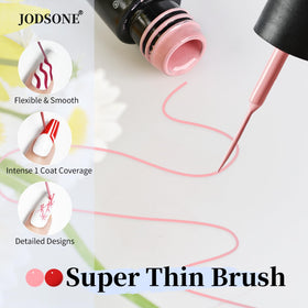 JODSONE cured nail detail with crisp lines and glossy finish, long-lasting look