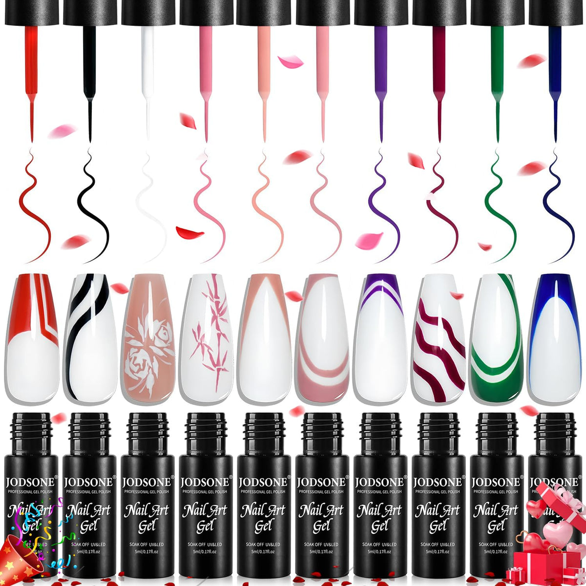 JODSONE front packaging showing ten gel liner bottles, convenient ready-to-use kit