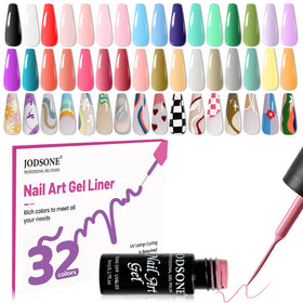 JODSONE front packaging showing 32 gel liner bottles and included colors