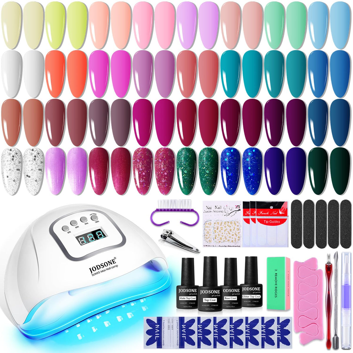 JODSONE front packaging showing complete gel kit and lamp, showcasing convenience