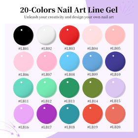 JODSONE spread of 20 vibrant gel liner colors for quick shade selection and inspiration