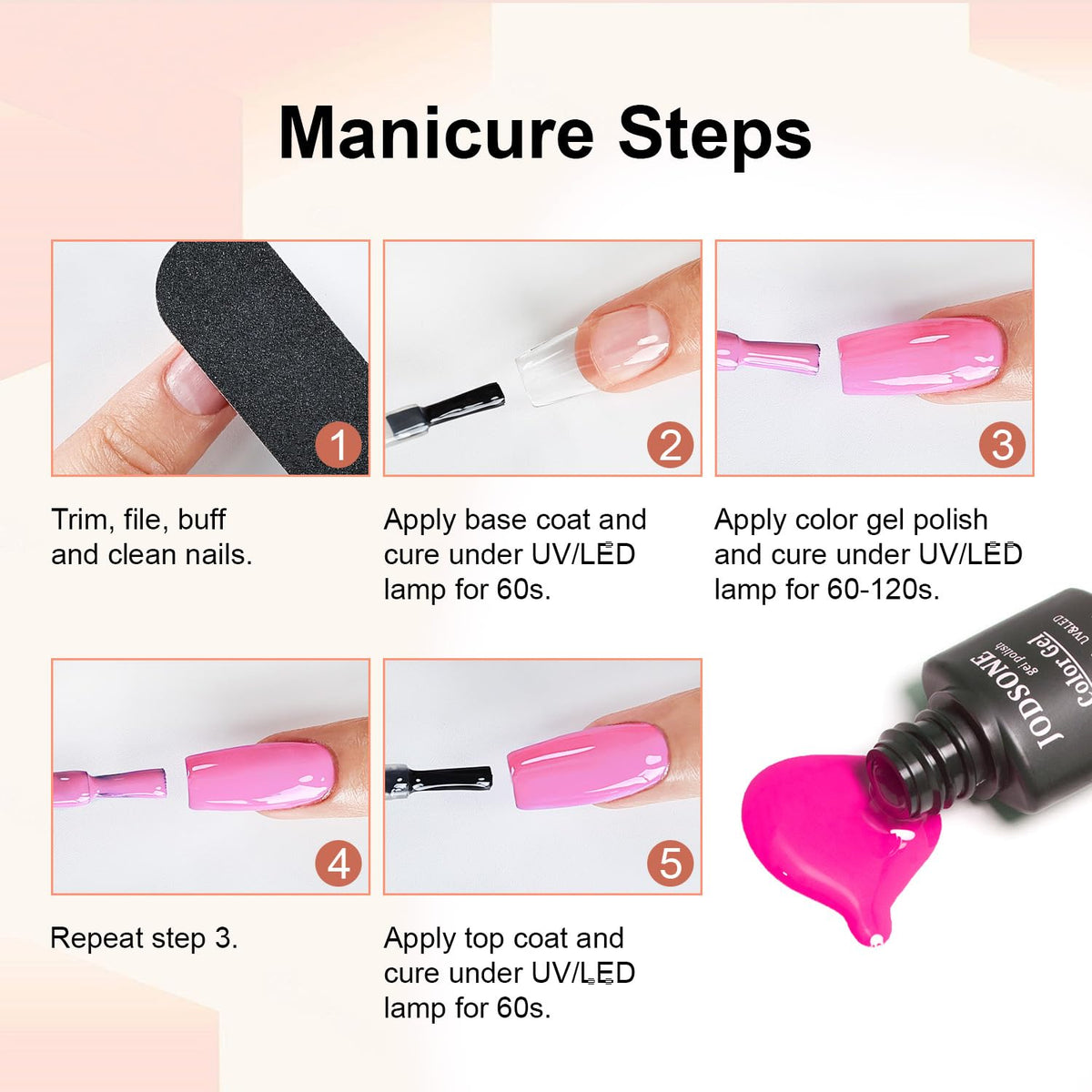JODSONE home salon lifestyle scene with cured nails showing professional results