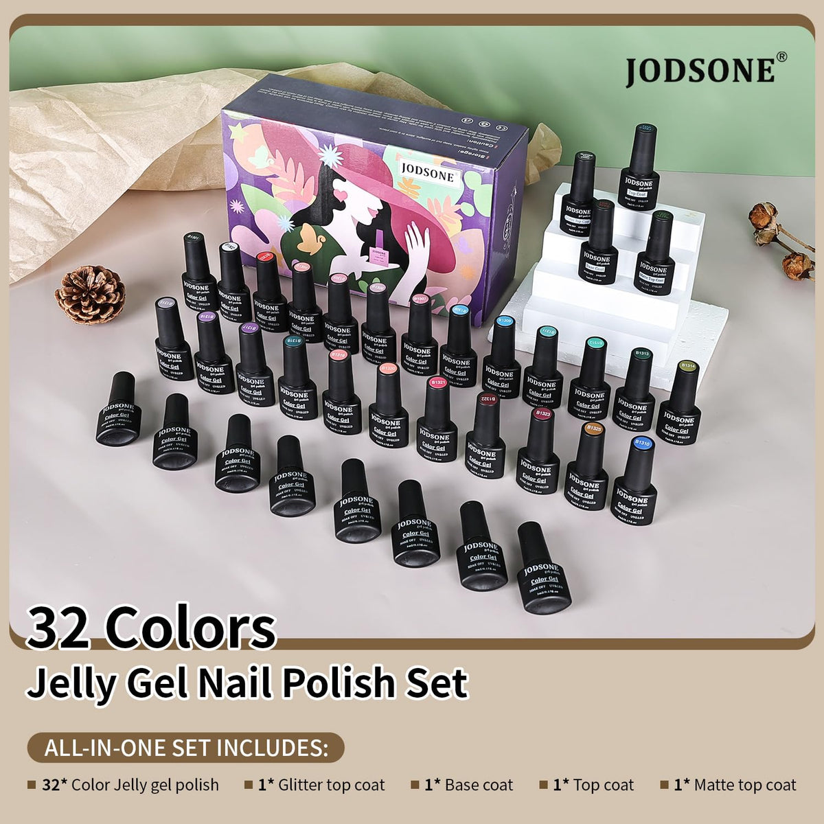 JODSONE in-use manicure application curing under lamp — professional-looking results