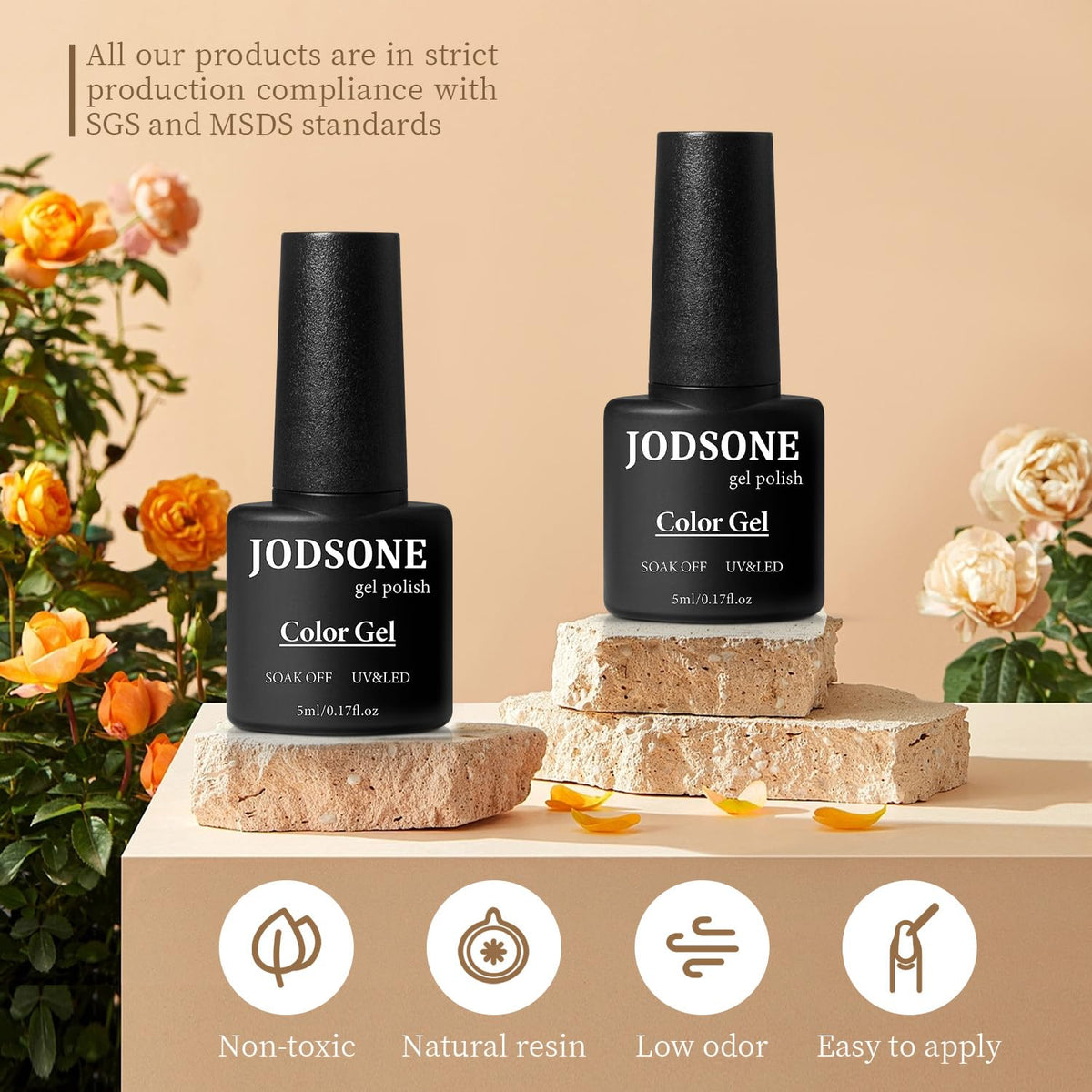 JODSONE in-use salon manicure showing cured nails and professional results