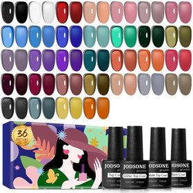 JODSONE kit front packaging showing 32 jelly gel bottles and box — complete set benefit