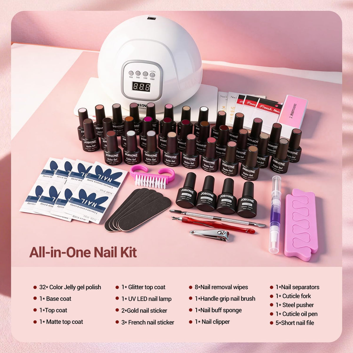 JODSONE LED UV lamp with LCD and timer buttons for fast, controlled curing