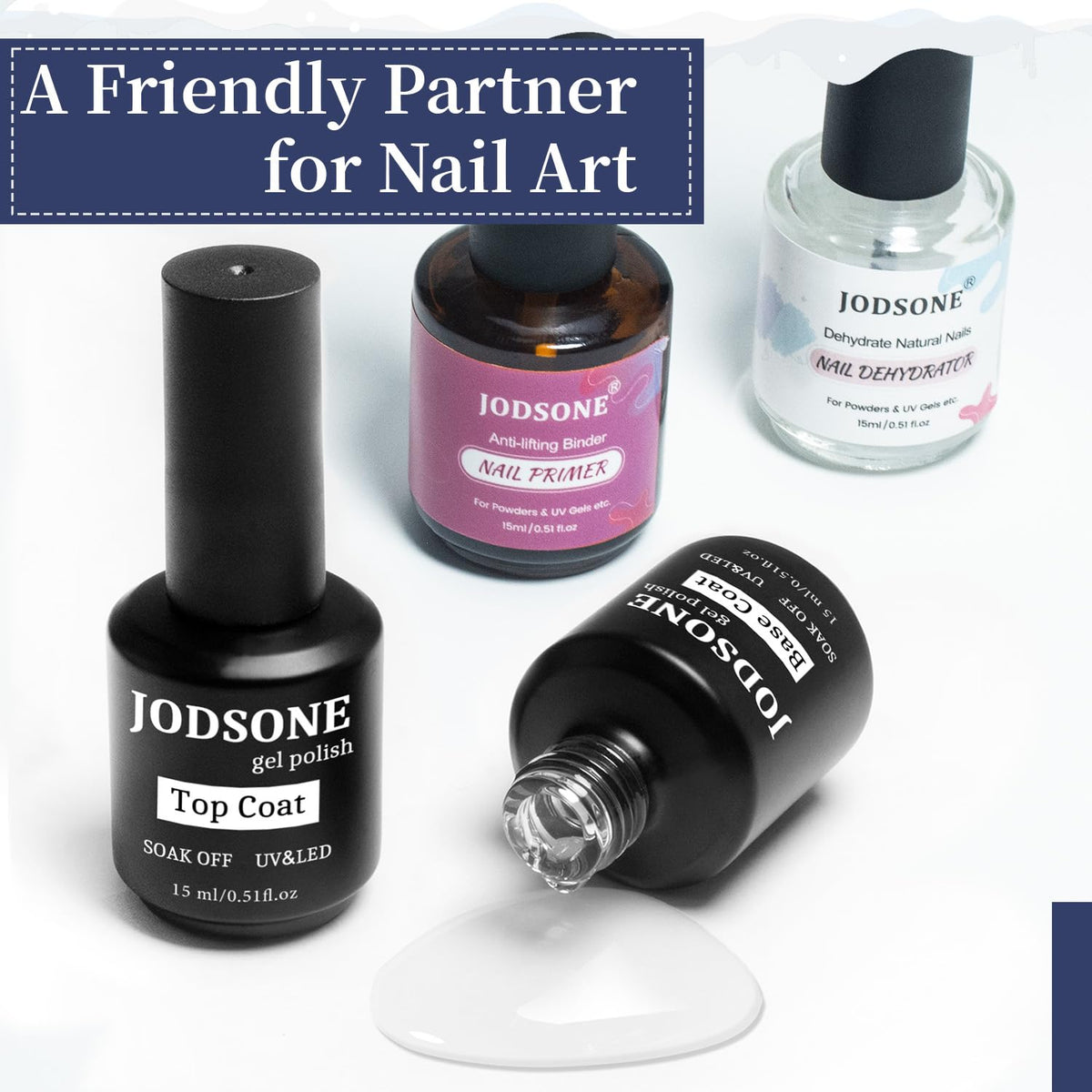 JODSONE home manicure setup with bottles and lamp enabling salon results