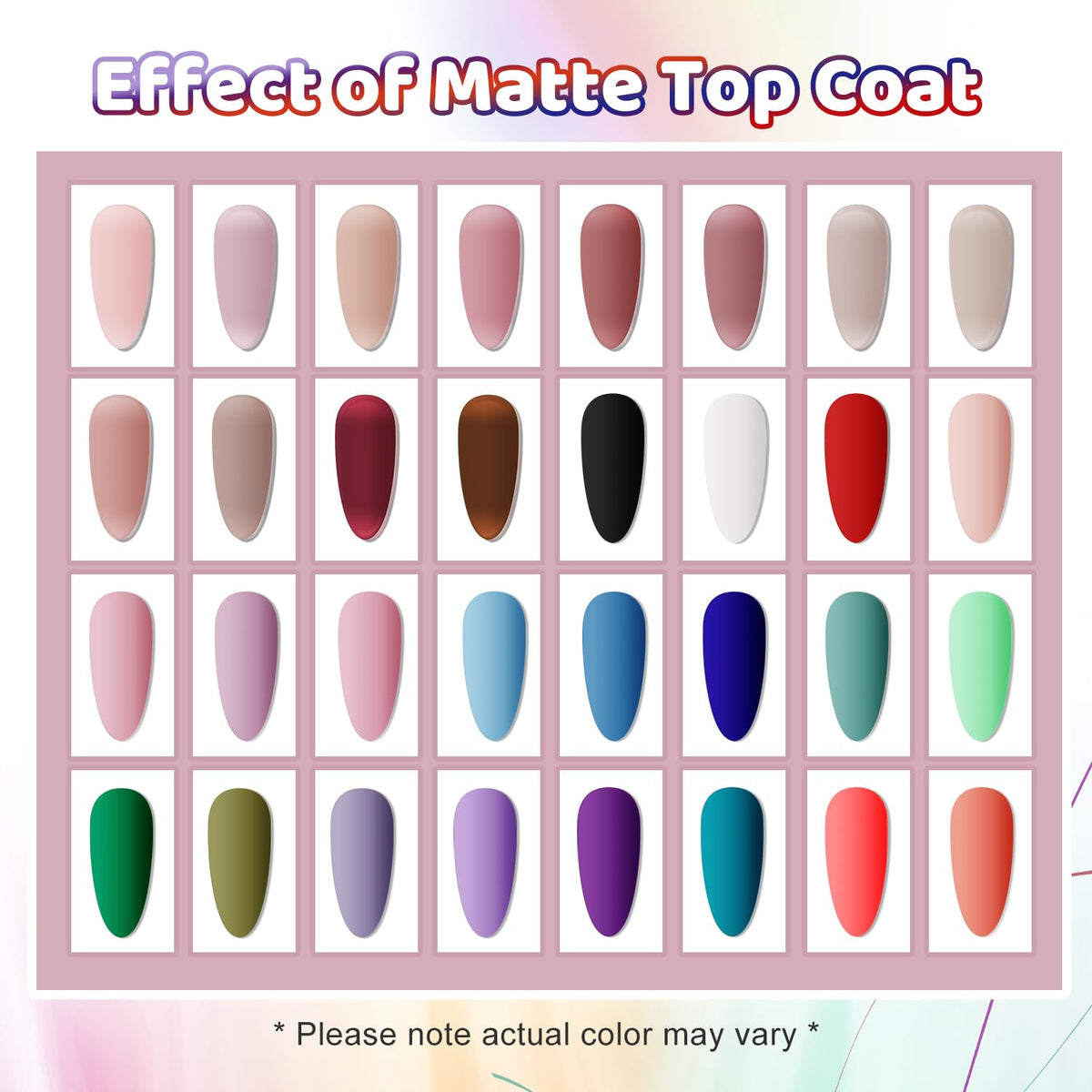 JODSONE matte glitter topcoat texture close-up showing subtle sparkle finish options