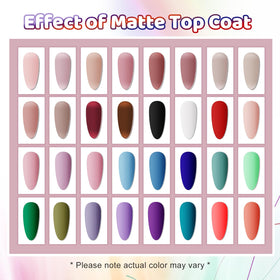 JODSONE matte glitter topcoat texture close-up showing subtle sparkle finish options