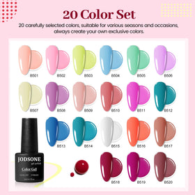 JODSONE single shade swatch on nail tip illustrating true color payoff and coverage