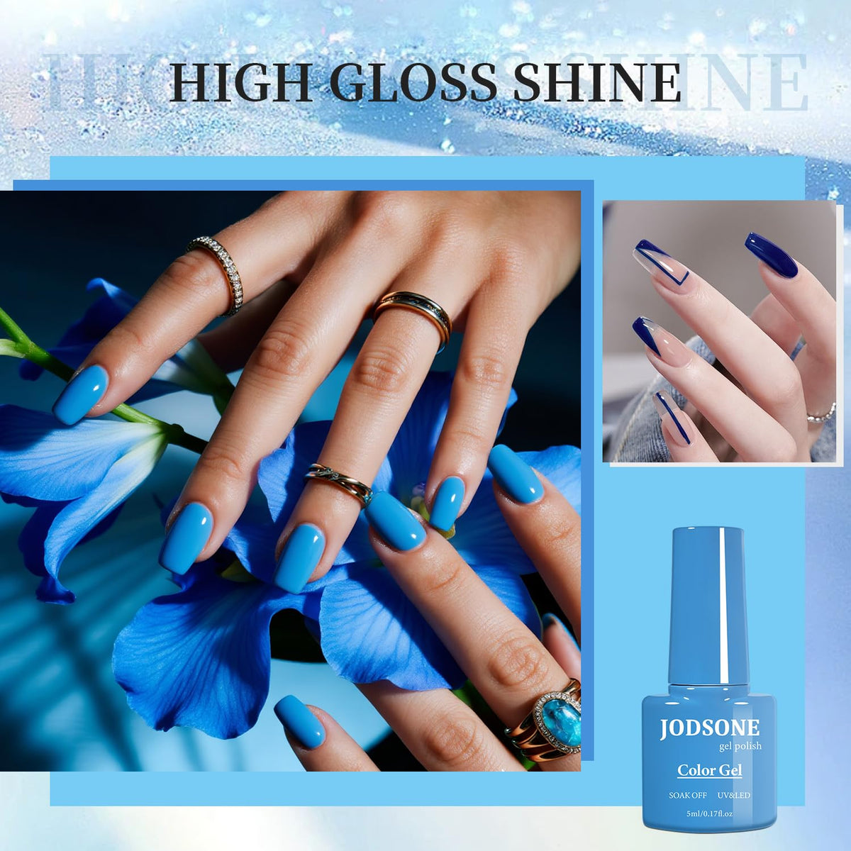 JODSONE glossy swatch texture showing high-shine finish benefit