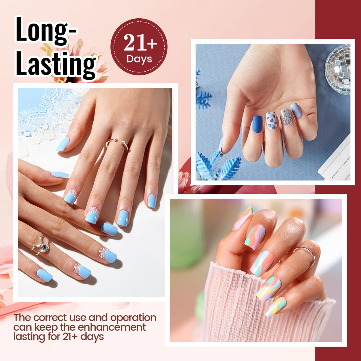 JODSONE three topcoat bottles including matte glitter no-wipe for finish options