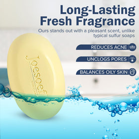 JOESOEF soap placed on bathroom counter showing everyday use benefit