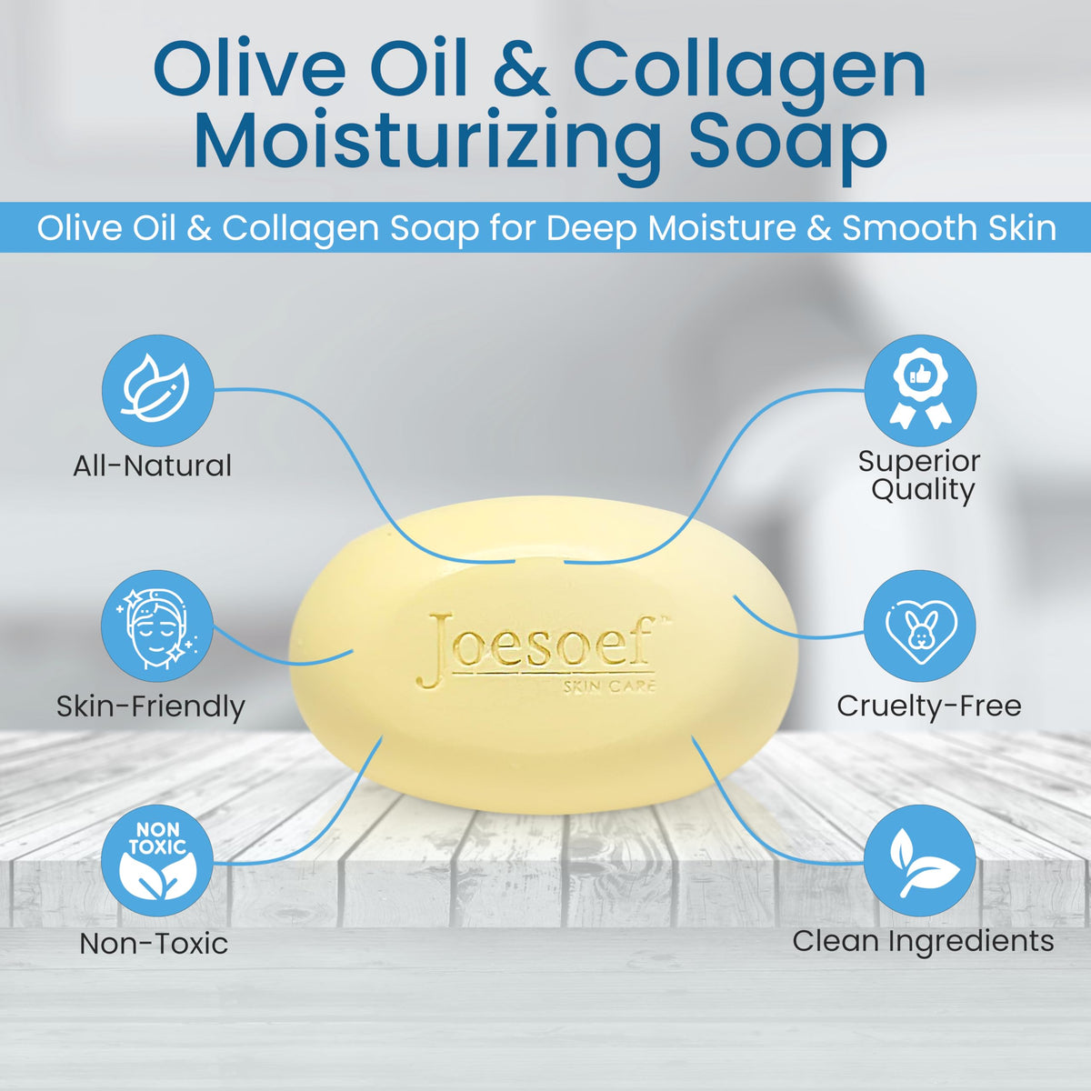 JOESOEF close-up of soap texture and creamy lather demonstrating rich hydration