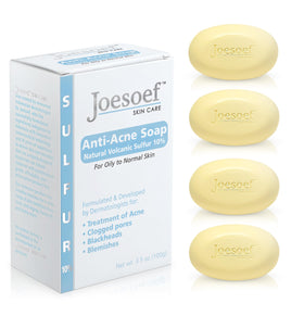 JOESOEF SKIN CARE front packaging showing four bars and benefits