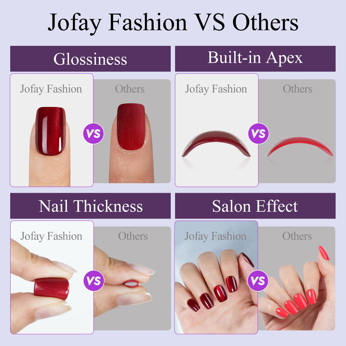 Jofay Fashion glossy surface detail demonstrating durable high-shine finish