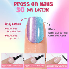 Jofay Fashion lifestyle shot at a wedding showing elegant short gel nails suitable for events
