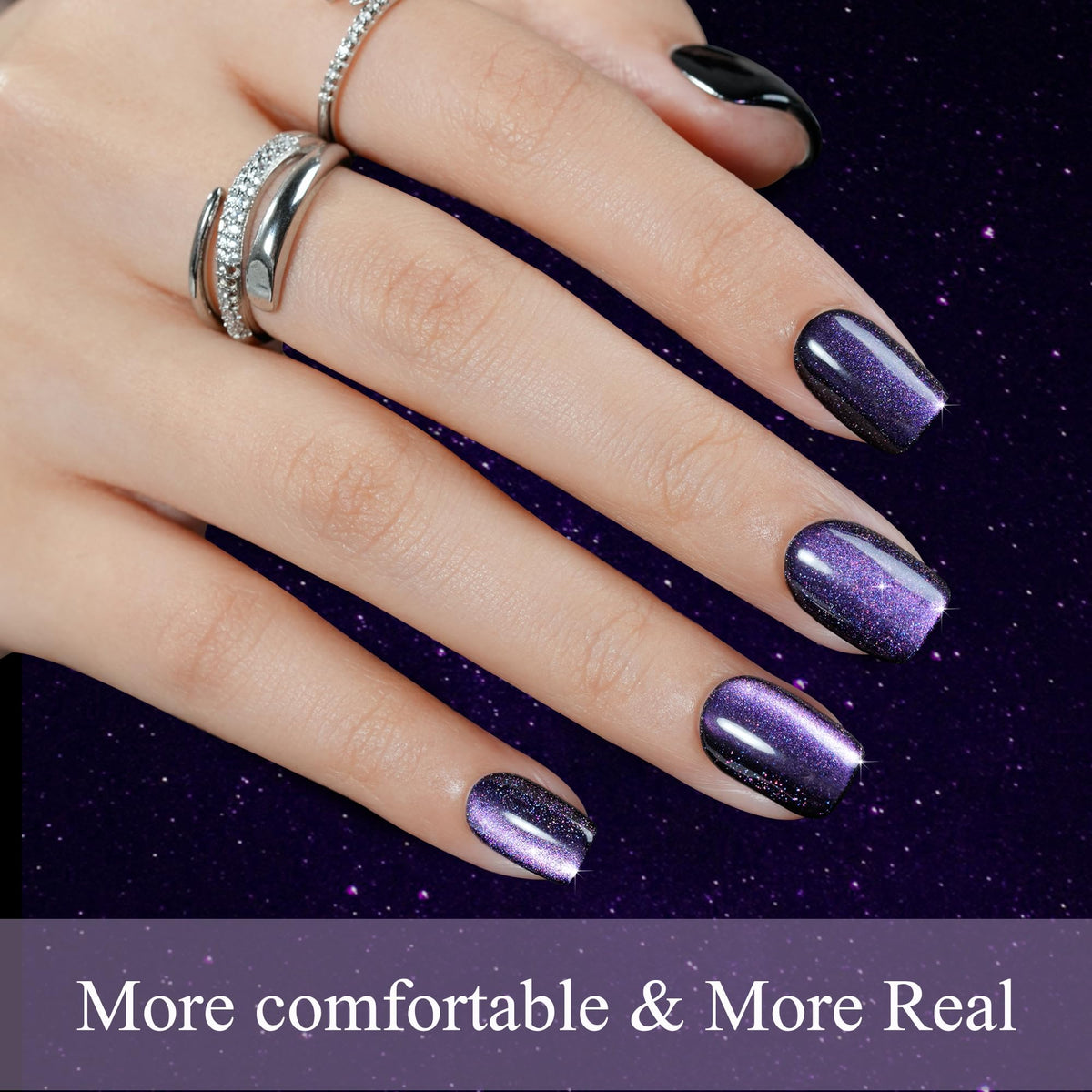 Jofay Fashion size comparison showing multiple nail sizes for proper fit
