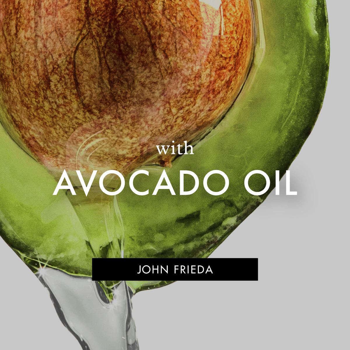 John Frieda after photo showing smooth, shiny hair and reduced frizz