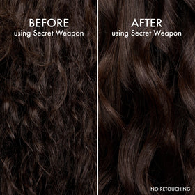 John Frieda hands applying crème to dry hair to tame flyaways quickly