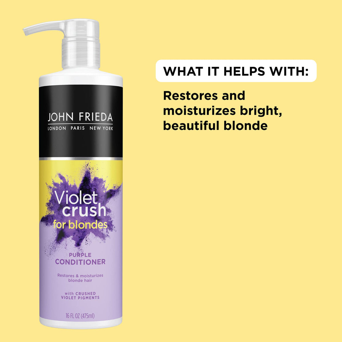 John Frieda back label close-up with usage directions and ingredients