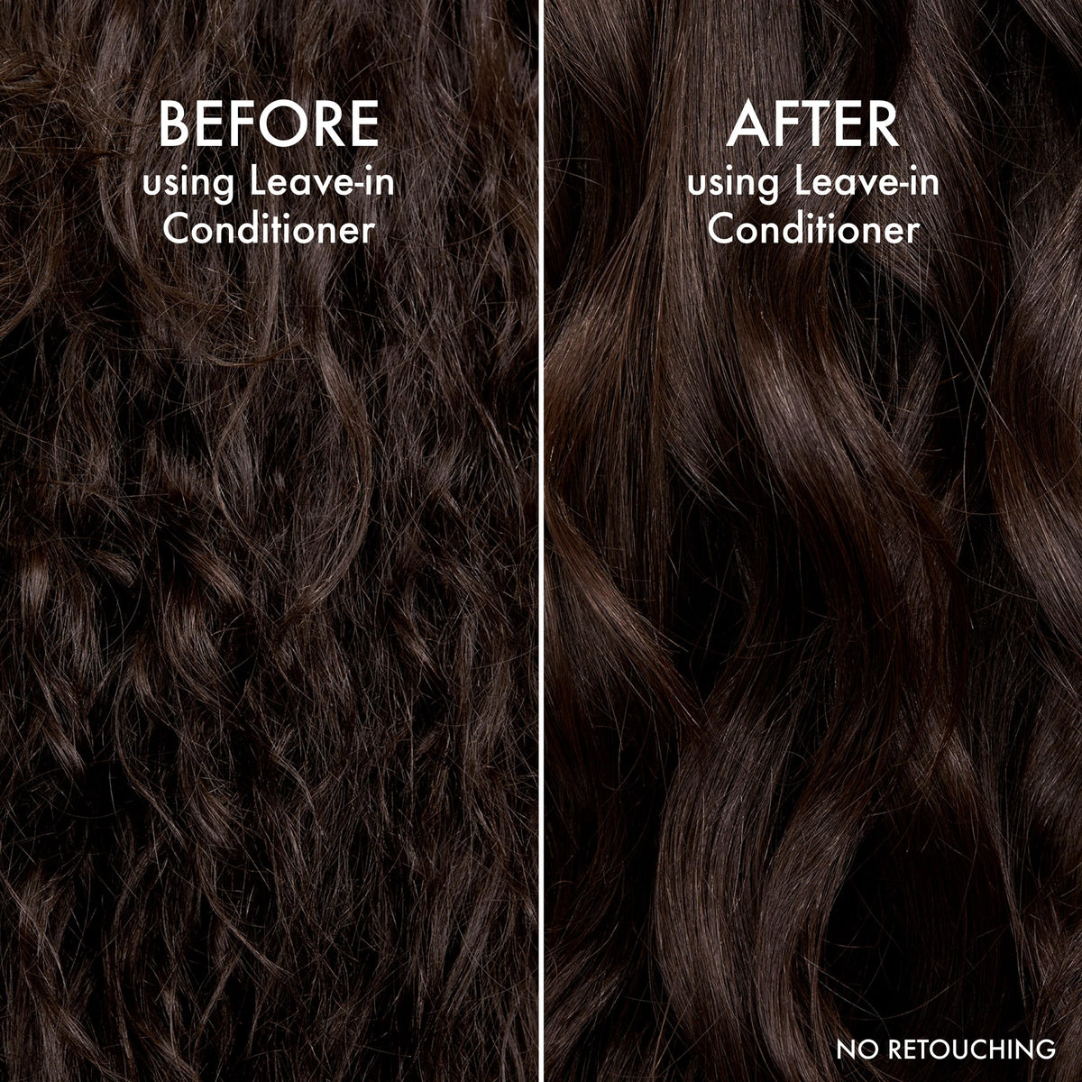John Frieda before and after visual highlighting reduced split ends and smoother strands